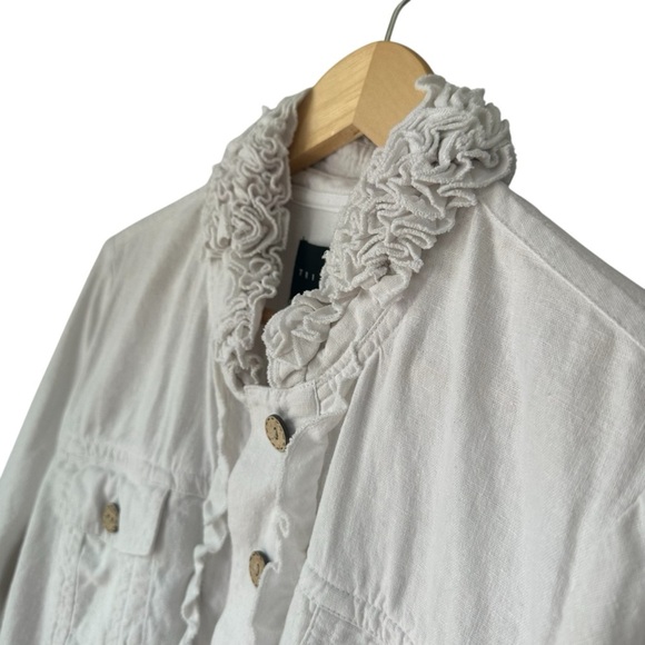 Tribal White Ruffled Long Sleeve Jacket, NWT, 14P - Picture 4 of 11